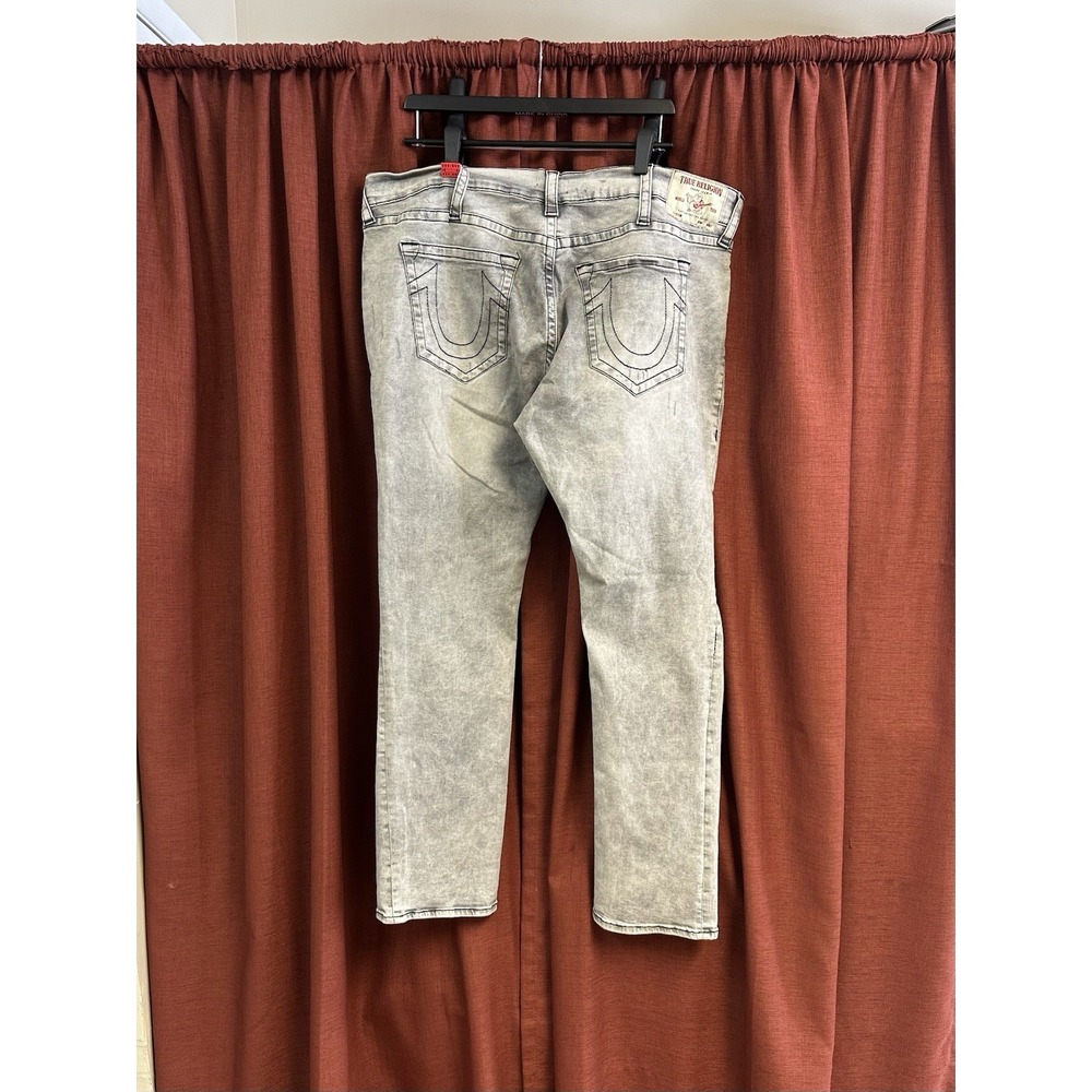 True Religion Gray Ricky Relax Straight Jeans size 46x33